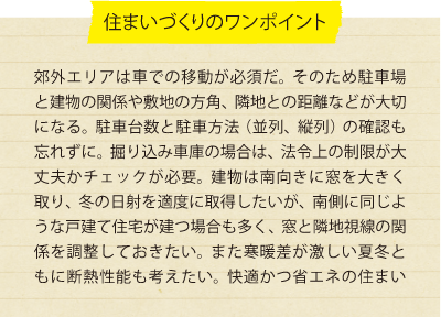 住まいづくりのワンポイント